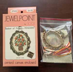 Jewelpoint Basket of Flowers Pendant Kit in Gold and Multicolor